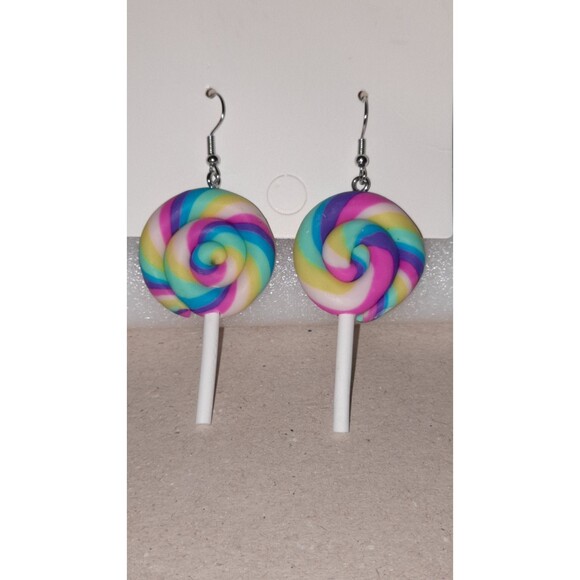 Lollipop Dangling Pierced Earrings Multicolored - Picture 1 of 3